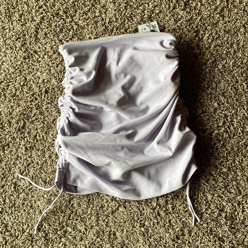 Zara lilac strapless ruched top